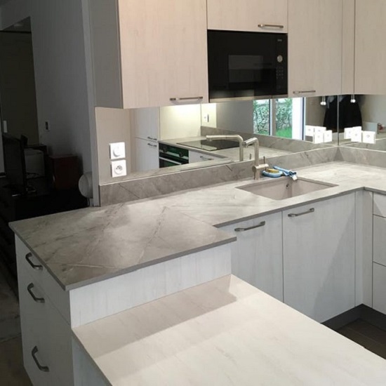 Encimera de porcelánico con fregadero Dekton Vera