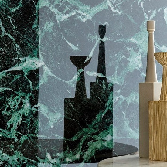 salpicadero de cocina Laminam Verde Alpi pulido