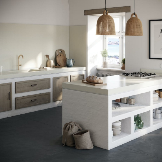 Isla y encimeras de cuarzo Silestone Faro White
