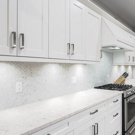 Encimera con quemadores a gas Silestone Snowy Ibiza suede