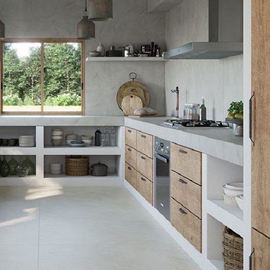 Dekton Albarium Cocina e isla estilo rústico