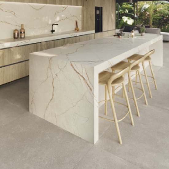 cocina con encimeras Coverlam Canela Roma