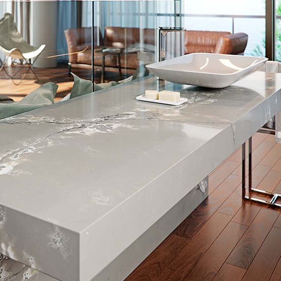 encimera ingleteada Compac Ice White