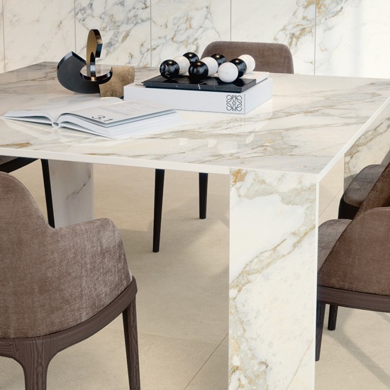 tope de mesa Laminam Arabescato Gold