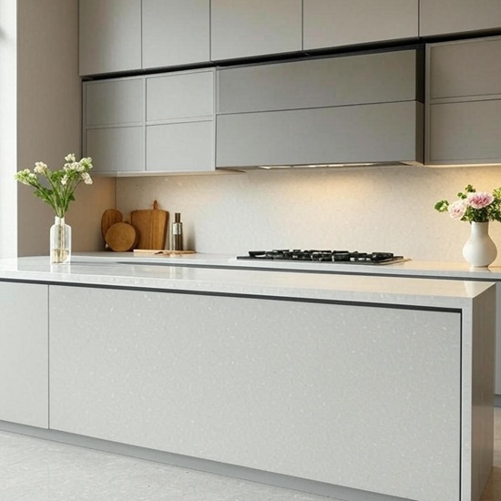 encimera Laminam Stone Ivory con cascada