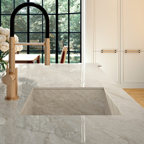 encimera y fregadero porcelanico Laminam Taj Mahal