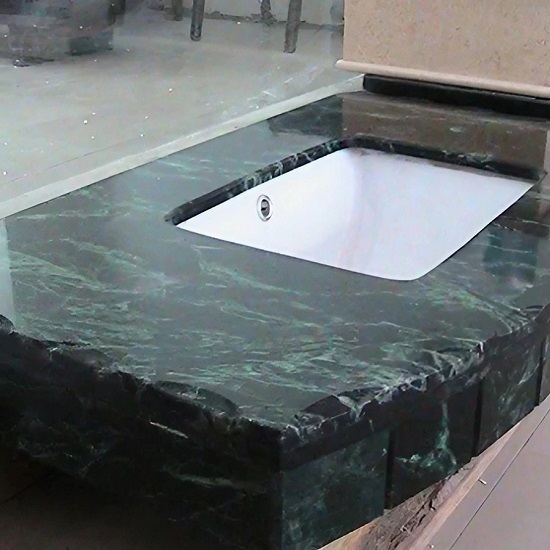 lavabo mármol Verde Alpi pulido