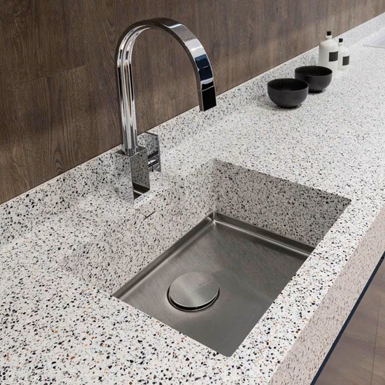 e ncimera de cocina Krion Antico Bianco Series terrazo Porcelanosa