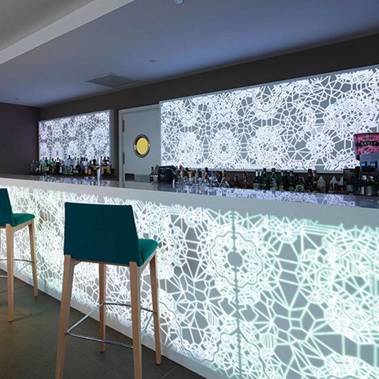 barra bar Krion Snow White