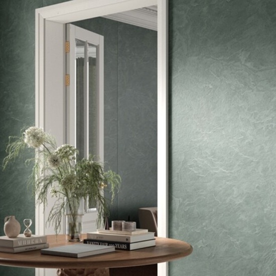 pared revestimiento porcelánico efecto mármol l verde Laminam Amazzonia