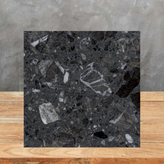 muestra Terrazo gris oscuro Grigio Carnico