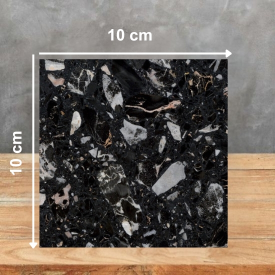 muestra terrazo negro Nero Portoro