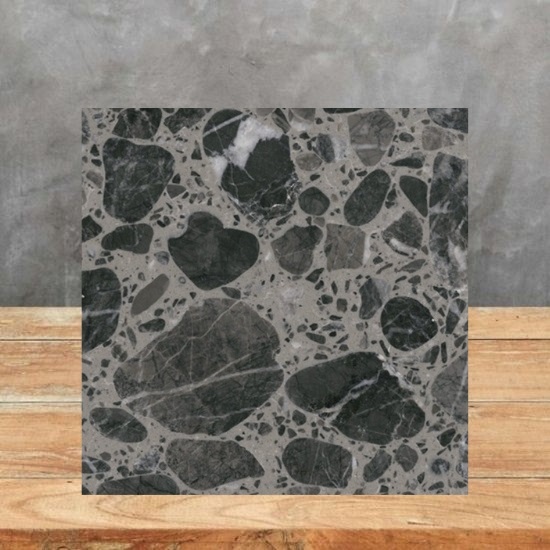 muestra terrazo gris claro y oscuro Palladio Laguna