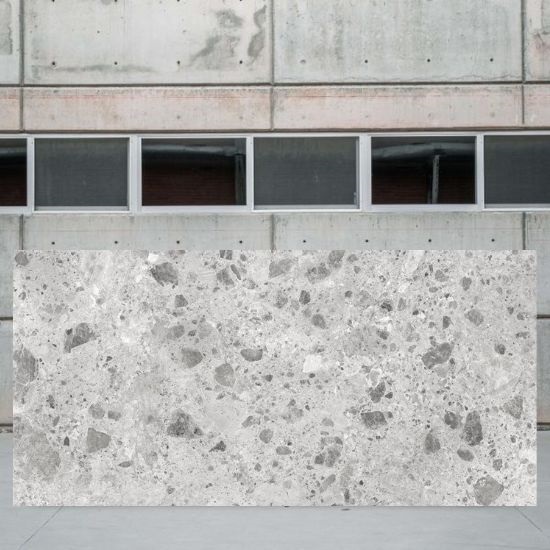 Losa grande de encimera Arklam Amsterdam Grey, material duradero porcelánico para instalaciones en Málaga