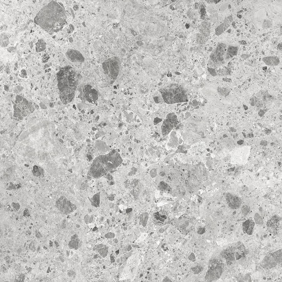 Textura close-up de encimera Arklam Amsterdam Grey en gris moteado, superficie porcelánica lisa y resistente para encimeras en Málaga
