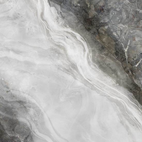Textura detallada de Arklam Invisible Grey gris con vetas smoky y fluidas en patrón abstracto.