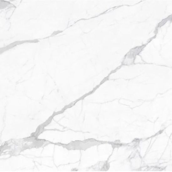 Textura detallada de Blaker Statuario Bernini blanca con vetas grises en patrón marmóreo intenso.