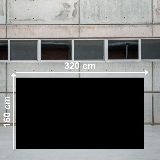 Losa grande de Blaker Negro Sólido 320x160 cm negra uniforme en almacén industrial.