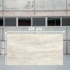 Losa grande de Blaker Taj Mahal 3D 320x160 cm blanca veteada en almacén industrial.